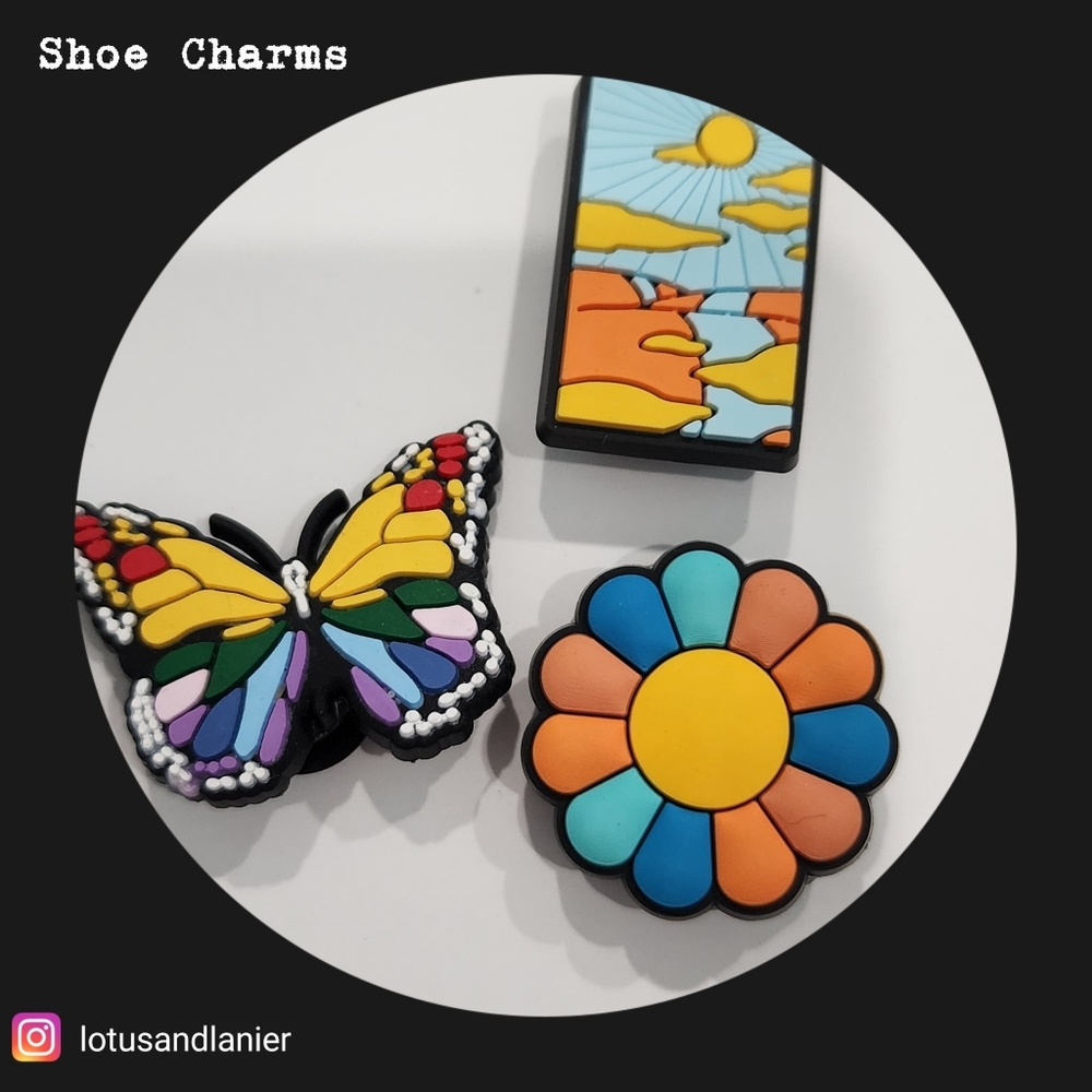 Shoe Charms Flowers & Butterflys Set of 3